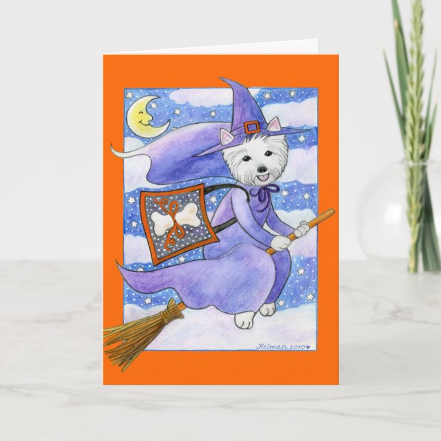 Halloween Westie Dog Card (Front)