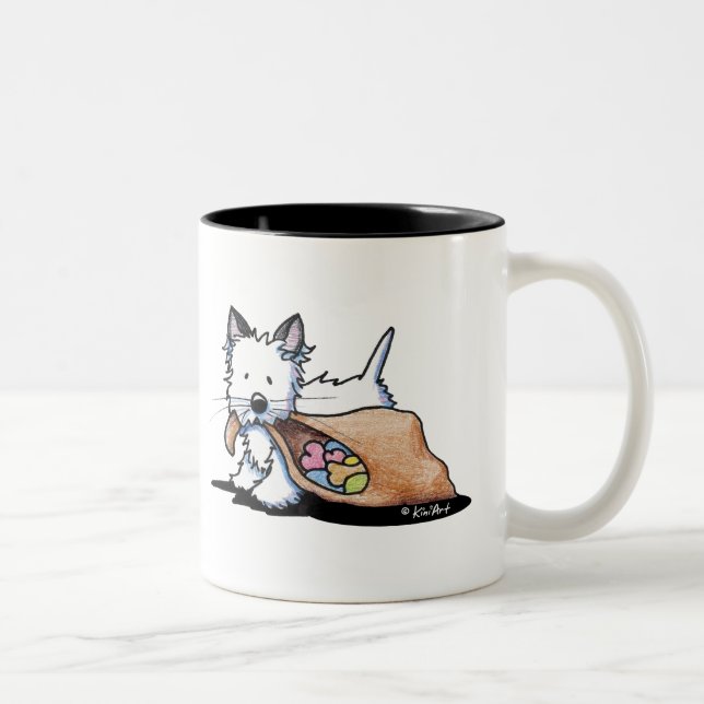 Halloween Westie Dog Cat Two-Tone Coffee Mug (Right)