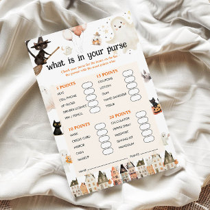 Halloween What Is in Your Purse Baby Shower Game