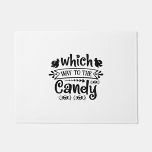 Halloween Which Way To The Candy Birthday Doormat