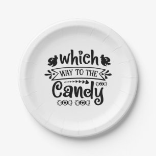 Halloween Which Way To The Candy Birthday Paper Plate