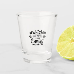 Halloween Which Way To The Candy Birthday Shot Glass