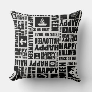 Halloween Whimsical Cool Funny Black Cushion