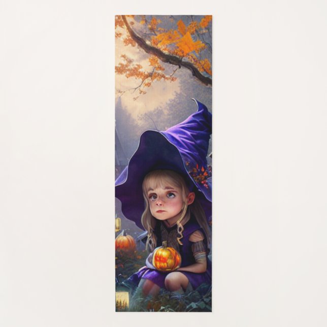 Halloween/Whimsical/Pumpkin/Witch Yoga Mat (Front)