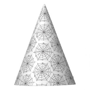 Halloween White and Black Cobweb Party Hat