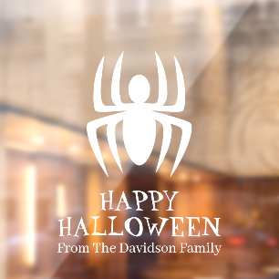 Halloween white spider custom text decoration