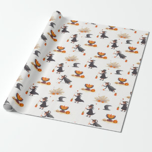 Halloween white wrapping paper