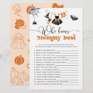 Halloween Who knows Mummy best baby shower