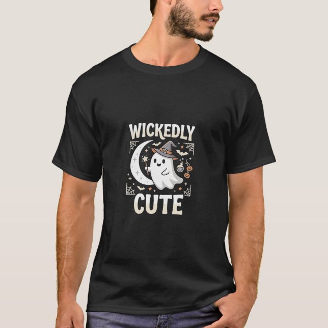 Halloween Wickedly Cute Moon T-Shirt (Front)