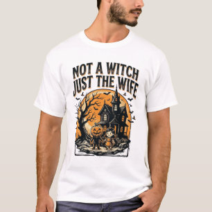 Halloween Wife Shirt Vintage Haunted House Design