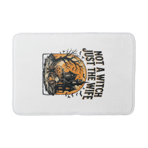 Halloween Wife Shirt Vintage Haunted House Design Bath Mat