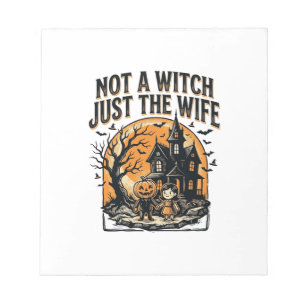 Halloween Wife Shirt Vintage Haunted House Design Notepad