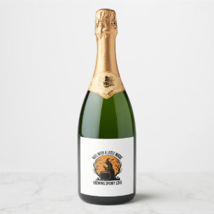 Halloween Wife Shirt Vintage Witch Cauldron Humour Sparkling Wine Label