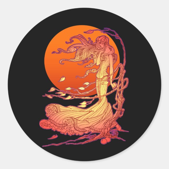 Halloween Wind Classic Round Sticker (Front)