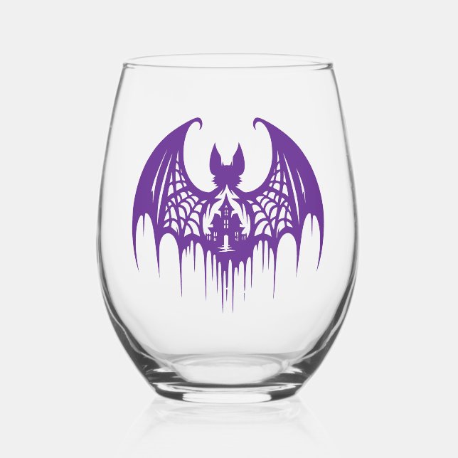 Halloween Wine Glass  (Front)