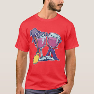 Halloween Wine Glass Lovers Drink Tasting 4131 T-Shirt