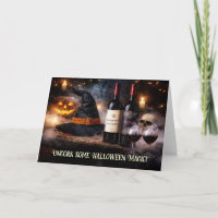 Halloween Wine Humourous with Bottles of Wine Witc