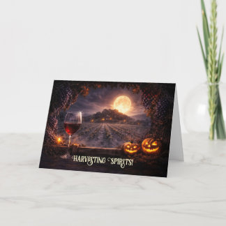 Halloween Wine Vineyard Winery Cute Holiday Card