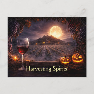 Halloween Wine Vineyard Winery Funny Postcard