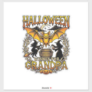 Halloween Wishes Grandpa Bat Witches Cauldron_1