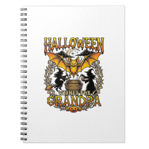 Halloween Wishes Grandpa Bat Witches Cauldron_1 Notebook