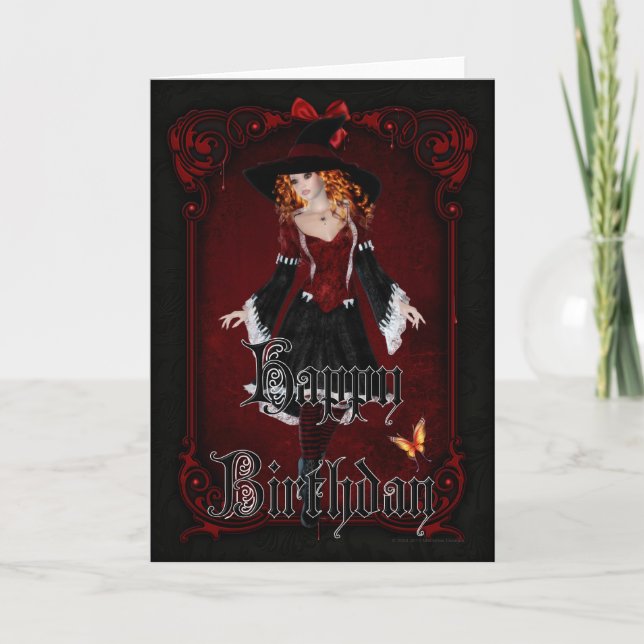 Halloween Witch 9 October Happy Birthday Card (Front)