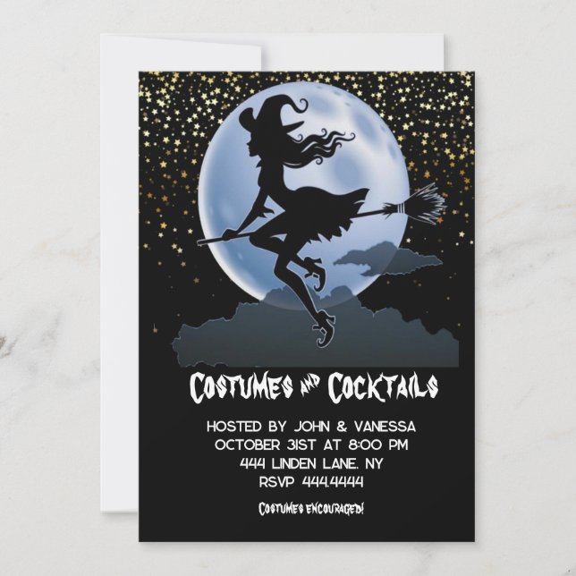 Halloween Witch Adult Party Invitations (Front)