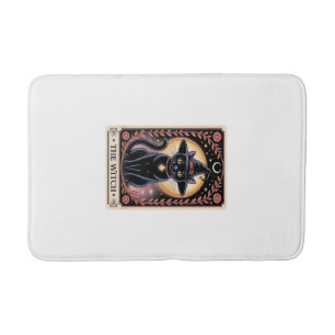 Halloween Witch Aesthetic Cat Lovers Gothic Tarot  Bath Mat