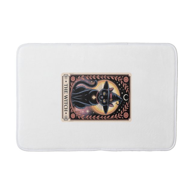 Halloween Witch Aesthetic Cat Lovers Gothic Tarot  Bath Mat (Front)