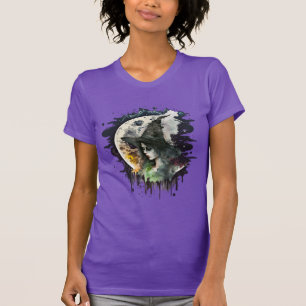 Halloween Witch and Full Moon T-Shirt