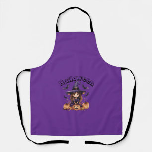 Halloween Witch and Pumpkins Apron