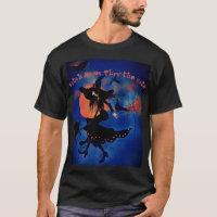 Halloween Witch Art Text T-Shirt