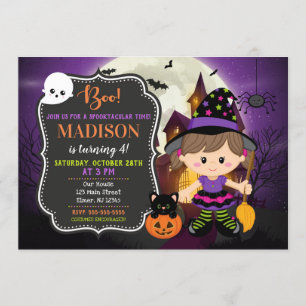 Halloween Witch Birthday Invitation