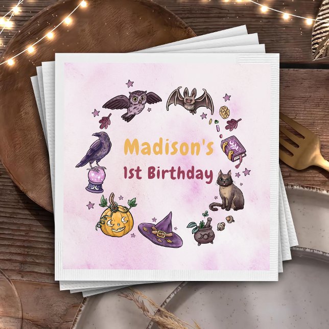 Halloween Witch Birthday Party Napkins (Creator Uploaded)