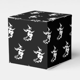 Halloween witch black and white pattern favour box