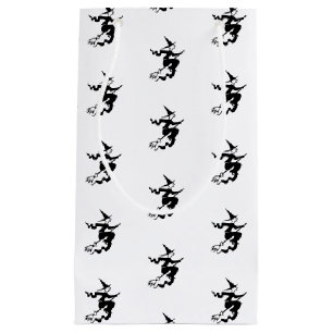 Halloween witch black and white pattern favours small gift bag