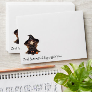 Halloween Witch Boo! Broomstick Express to You!  Envelope
