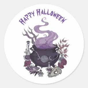 Halloween Witch Brew Classic Round Sticker