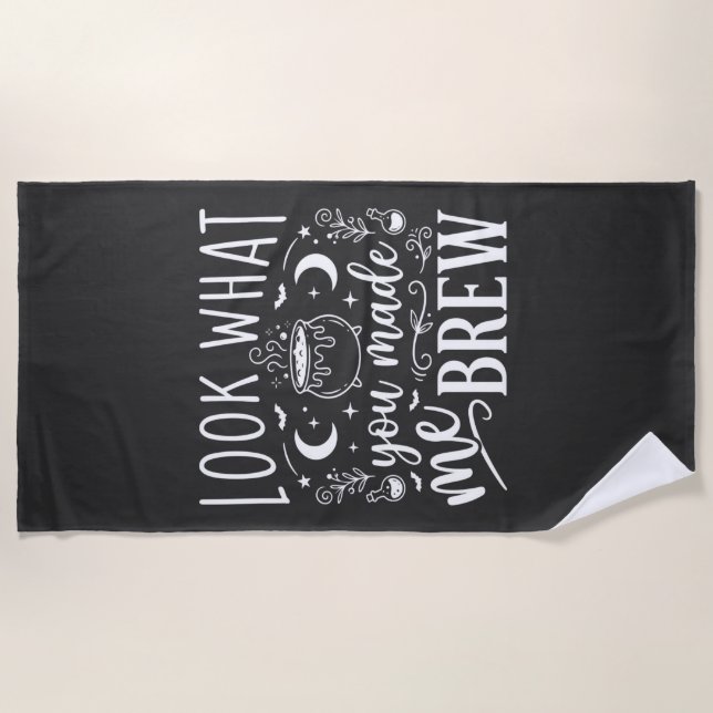Halloween Witch Brew Funny Potion Design_1 Beach Towel (Front)