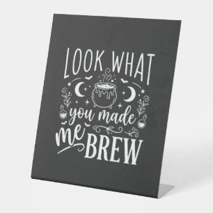Halloween Witch Brew Funny Potion Design_1 Pedestal Sign