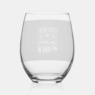 Halloween Witch Brew Funny Potion Design_1 Stemless Wine Glass