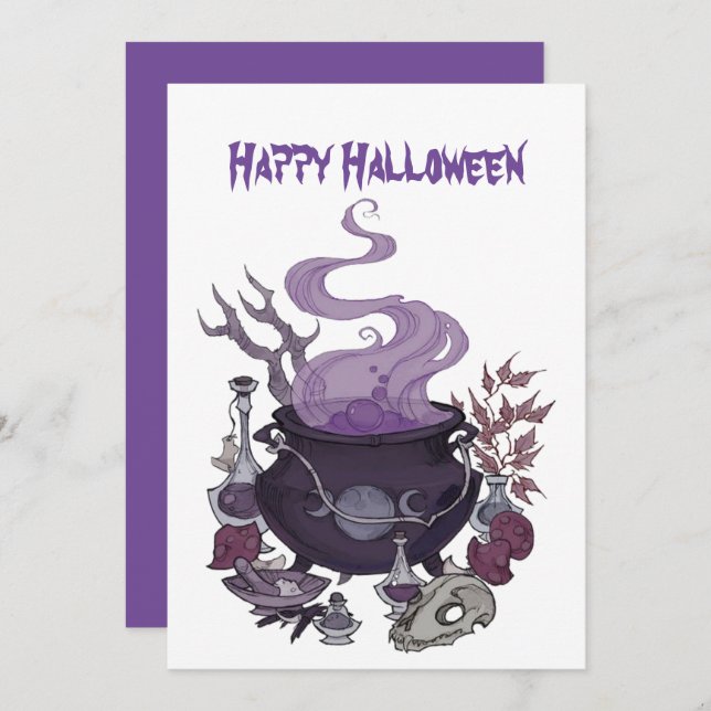 Halloween Witch Brew  Invitation (Front/Back)