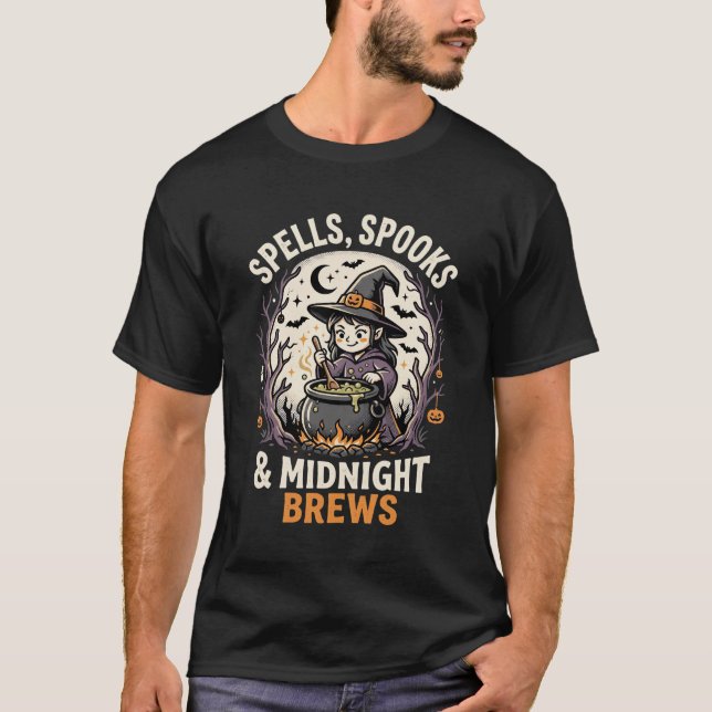 Halloween Witch Brew Night T-Shirt (Front)