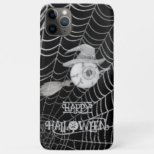 Halloween witch broom, scary eyeball, spider web Case-Mate iPhone case