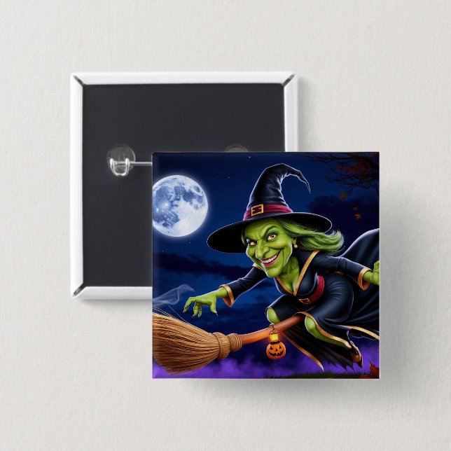 Halloween/Witch Button (Front & Back)