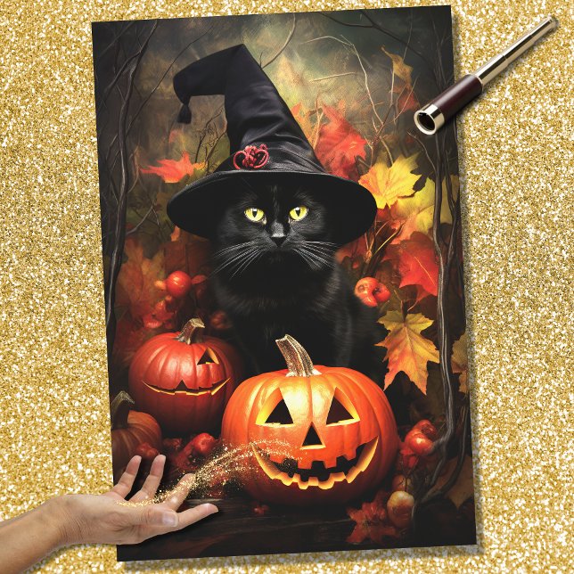Halloween Witch Cat 3 Decoupage Paper (Creator Uploaded)