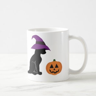 Halloween Witch Cat and Pumpkin Coffee Mug