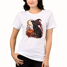 Halloween Witch Cat & Pumpkin Beauty T-Shirt