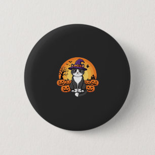 Halloween Witch Cat Pumpkin Moon Design_1 6 Cm Round Badge