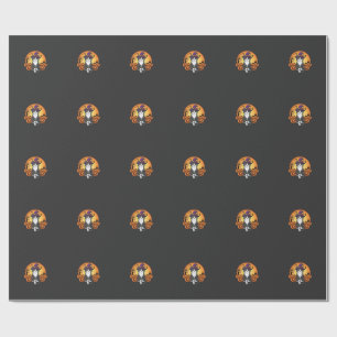 Halloween Witch Cat Pumpkin Moon Design_1 Wrapping Paper